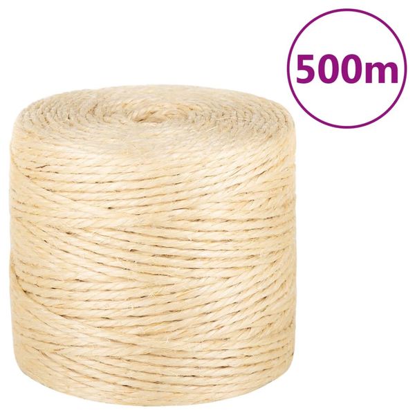 vidaXL Lano 100% sisal 4 mm 500 m
