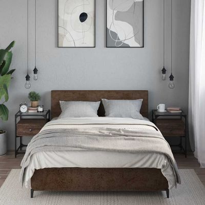 vidaXL Nočné stolíky 2 ks hnedý dub 40x40x55 cm kompozitné drevo