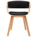 vidaXL Jedálenské stoličky 6 ks čierne ohýbané drevo a umelá koža