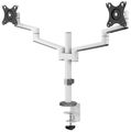 Neomounts DS60-425WH2 /Držák displeje/na stůl/17-27"/svorka+průchodka/3čepy/VESA 100X100/nosn.2x8kg/2 displeje/bílý Držák, VESA, stolní, pro 2 ploché monitory, úhloprícka 17"–27", náklon 120°, otácení 180°, rotace 360°, nosnost 16kg, bílý