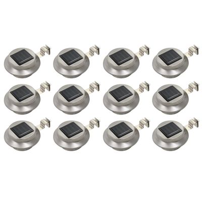 vidaXL Vonkajšie solárne svietidlá 12 ks biele 12 cm LED okrúhle