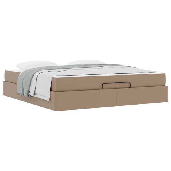 vidaXL Rám postele s matracom Iný 2 pcs Žltohnedá PVC