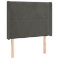vidaXL Čelo postele s LED tmavosivé 103x16x118/128 cm zamat