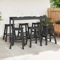 vidaXL Záhradný bar set 6 ks Čierna HDPE