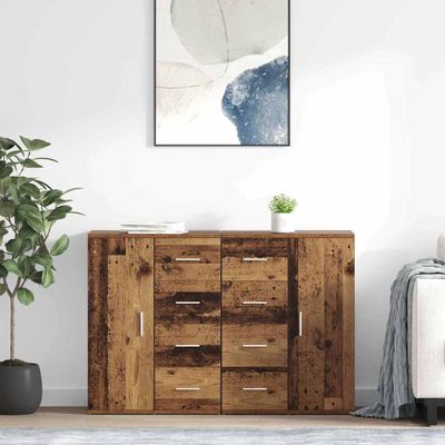 vidaXL Komody so zásuvkou Corona 2 pcs Staré drevo 59 x 39 x 80 cm