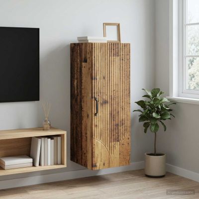 vidaXL Nástenná skrinka 33 x 34,5 x 90 cm Kompozitné drevo Staré drevo