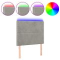 vidaXL Čelo postele s LED bledosivé 90x5x118/128 cm zamat