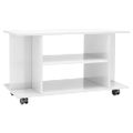 vidaXL TV skrinka+kolieska, lesklá biela 80x40x45 cm, kompozitné drevo