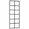 vidaXL Posuvné dvere s kovaním čierne 76x205 cm ESG sklo