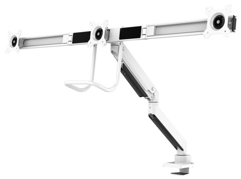 Neomounts Select  NM-D775DX3WHITE / Flat Screen Desk mount (17-27") desk clamp/grommet / White Držák, VESA, stolní, pro 3 ploché monitory, úhloprícka 17"-27", náklon 20°, otácení 360°, rotace 360°, nosnost 18kg, bílý