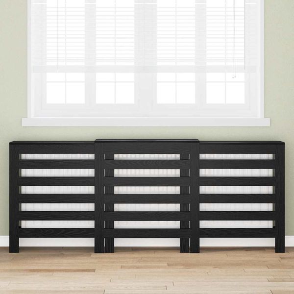vidaXL Kryt radiátora Čierny dub 205 x 21,5 x 83,5 cm Kompozitné drevo