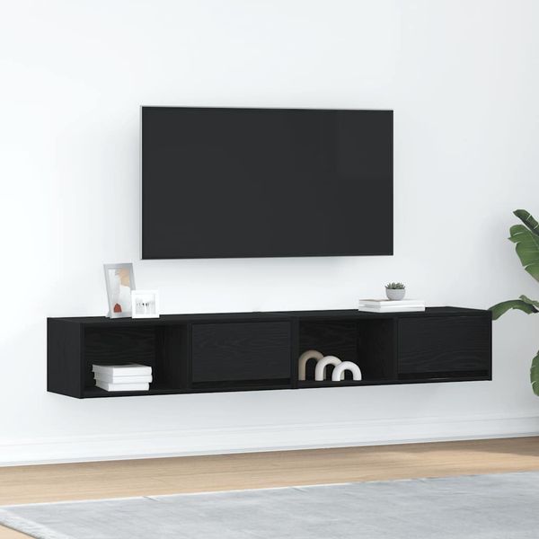 vidaXL TV stolíky 2 ks dub čierne 80x31x25,5 cm kompozitné drevo