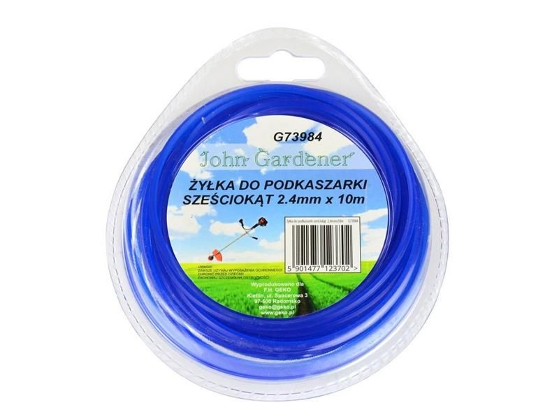 Struna do sekáčky modrá, 2,4 mm, 10 m, hviezdicový profil, nylon GEKO