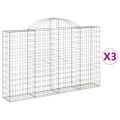 vidaXL Oblúkové gabionové koše 3 ks 200x30x120/140 cm pozink. železo