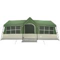 vidaXL Rodinný stan so strechou Zelená a béžová 622 x 295 x 238 cm