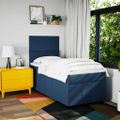 vidaXL Posteľný rám boxsping s matracom modrý 80x200 cm látka