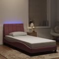 vidaXL Rám postele s LED bez matraca Hankoružový 80x200 cm zamat