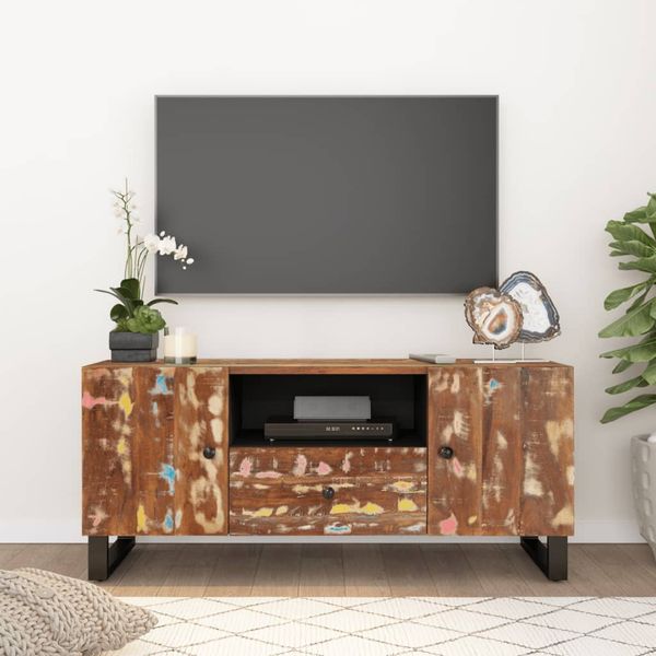 vidaXL TV skrinka 105x33,5x46 cm recyklovaný masív a kompozitné drevo
