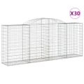 vidaXL Oblúkové gabionové koše 30 ks 300x50x120/140 cm pozink. železo