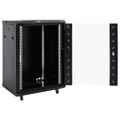 vidaXL 15U Nástenná serverová skriňa 19" IP20 čierna 60x45x86 cm