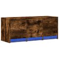 vidaXL TV stolík s LED dymový dub 97x34x40 cm kompozitné drevo