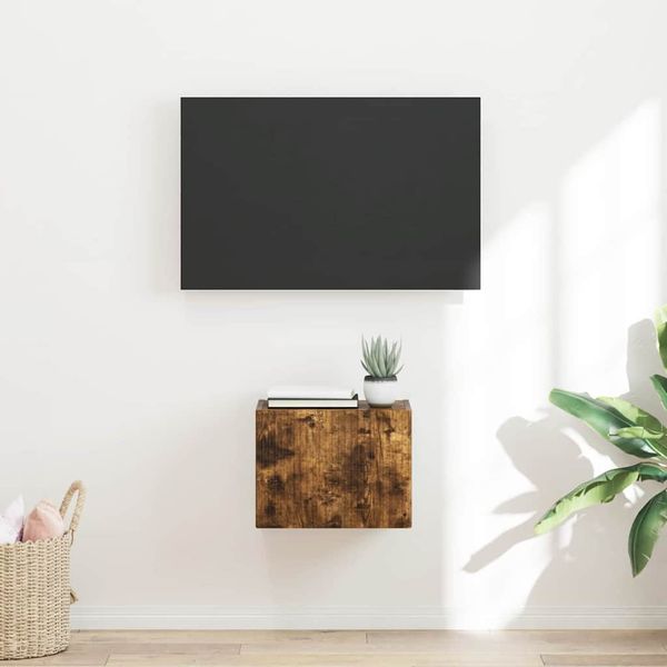 vidaXL TV nástenná skriňa Nástenný Dymová dub 39 x 31 x 29,5 cm