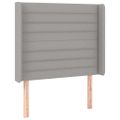 vidaXL Čelo postele s LED bledosivé 93x16x118/128 cm látka