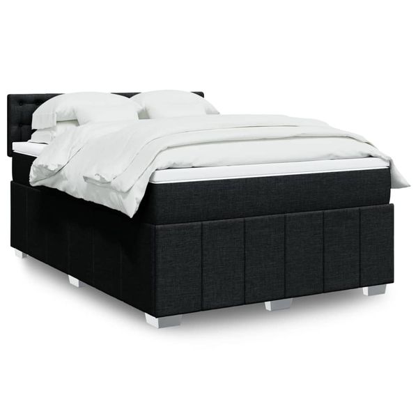 vidaXL Boxspring posteľ s matracom čierny 140x190 cm látka