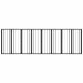 vidaXL Psia brána 4 ks Čierna 80 x 100 cm Pozinkovaná oceľ