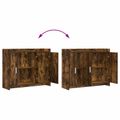 vidaXL Servírovacia skriňa Dymový dub 98,5 x 33 x 80 cm