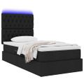 vidaXL LED úložná posteľ s matracom Čierna 90 x 190 cm Látka