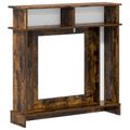 vidaXL Rám krbu Dymový dub 102 x 26 x 100 cm Kompozitné drevo