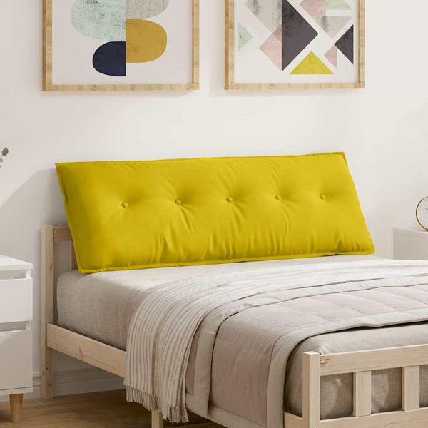 vidaXL Poduška na chrbát Žltá 140 x 50 cm Kordúrová tkanina