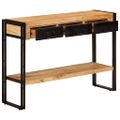 vidaXL Konzolový stolík 110x30x76 cm masívne mangové drevo