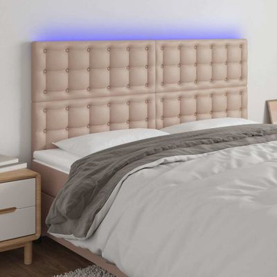 VidaXL Čelo postele kapučínové 200x5x118/128 cm umelá koža