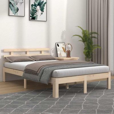 vidaXL Posteľný rám bez matraca, drevený masív 120x200 cm