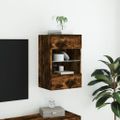 vidaXL TV nástenná skrinka s LED svetlami dub sonoma 40x30x60,5 cm