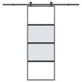 vidaXL Posuvné dvere s kovaním 76x205 cm tvrdené sklo a hliník úzke
