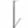 vidaXL Stolové nohy s nastaviteľnou výškou, brúsený nikel 710 mm 4 ks