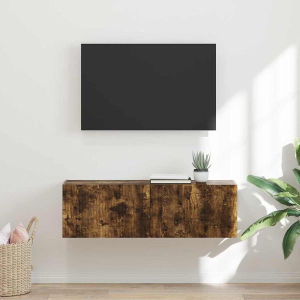 vidaXL TV nástenná skriňa Nástenný Dymová dub 98 x 31 x 29,5 cm