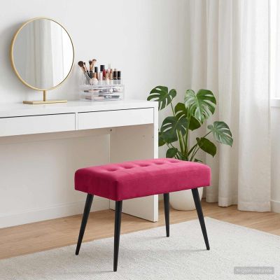 vidaXL Lavica s gombíkovým prešívaním Víno červené 60 x 40 x 45 cm