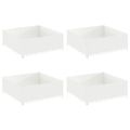 vidaXL Obrubník trávnika 4 ks 100 x 100 x 35 cm Oceľ Biela