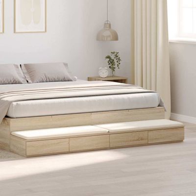 vidaXL Zásuvky pod posteľ Sonoma dub 180 x 36,5 x 16,5 cm