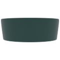 vidaXL Luxusné umývadlo, prepad, matné tmavozelené 36x13 cm, keramika