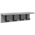 vidaXL Vešiak na stenu Nástenná montáž Sivý Sonoma 40 x 10,5 x 10,5 cm