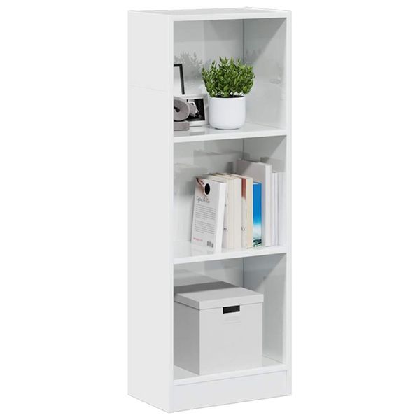 vidaXL Knižnica vysoký lesk biela 40x24x109 cm kompozitné drevo