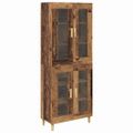 vidaXL Highboard Staré drevo 69,5 x 34 x 180 cm Kompozitné drevo