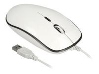 Myš - pre pravákov aj ľavákov - optická - 4 tlačidlá - káblová - USB - antracit, lesklá biela - maloobchod