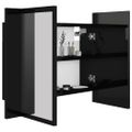vidaXL LED kúpeľňová zrkadlová skrinka lesklá čierna 60x12x45 cm akryl