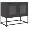 vidaXL TV skrinka Čierna 68x39x60,5 cm Oceľ valcovaná za studena